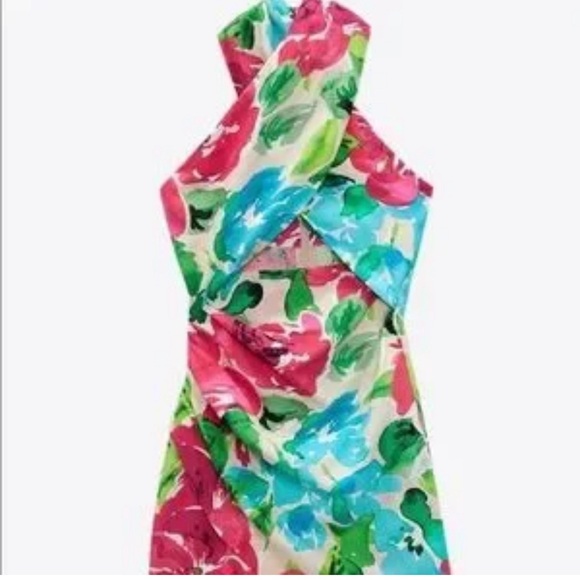 Zara mini cross halter dress - Picture 1 of 3